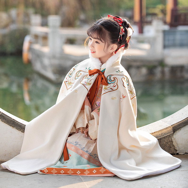 斗篷儿童加厚中国风古装加绒汉服 柠溪民族服装/舞台装