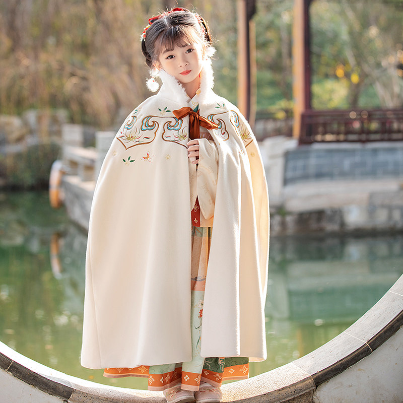 斗篷儿童加厚中国风古装加绒汉服 柠溪民族服装/舞台装