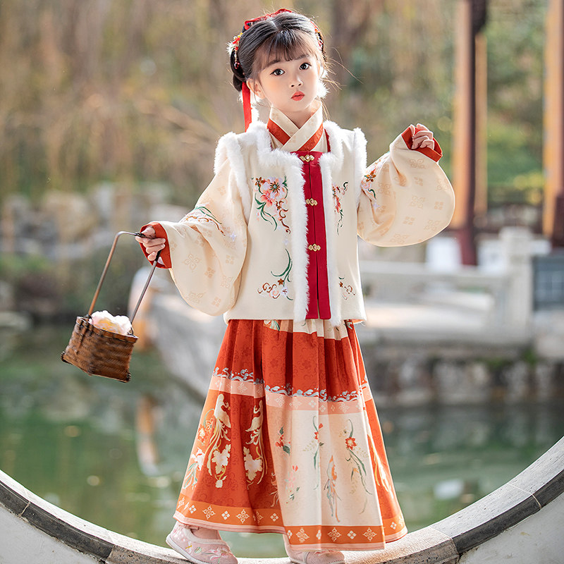 汉服女童冬装中国风 柠溪民族服装/舞台装