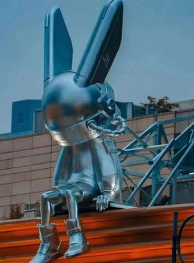 玻璃钢门头大型拱门卡通雕塑户外公仔网红摆件创意爬墙屋顶装饰