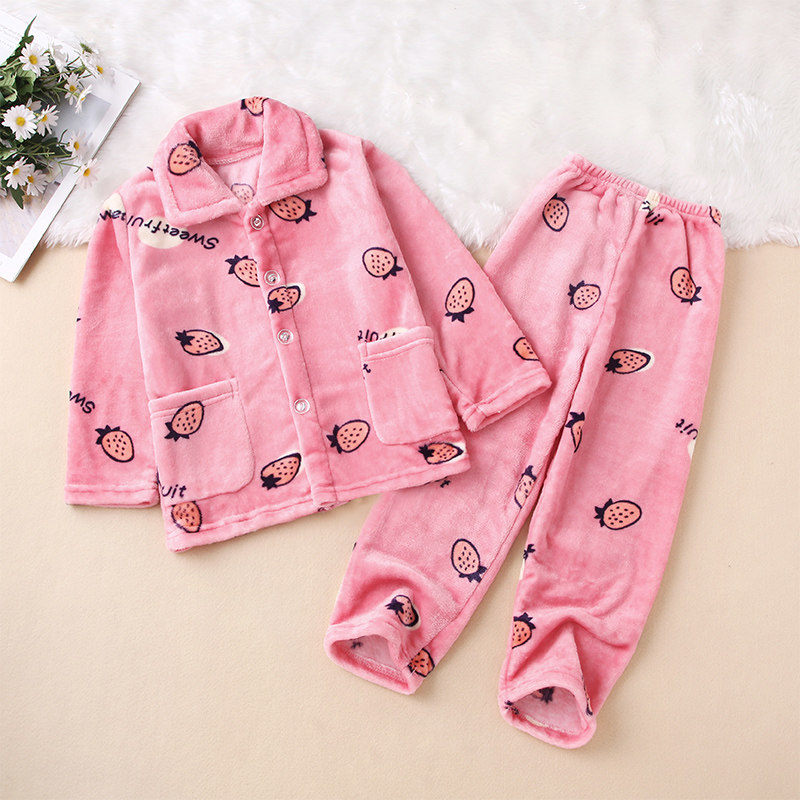 秋冬季儿童法兰绒睡衣男童宝宝女童家居服男孩加厚冬款女孩珊瑚绒,淘宝优惠券,粉丝福利购,淘宝优惠卷