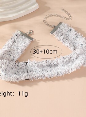 新款锁骨链毛绒颈链小众饰品choker仙女风项圈项链