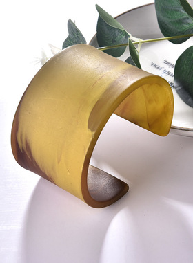 新款欧美流行简约夸张宽边花纹女手镯手饰手环镯子