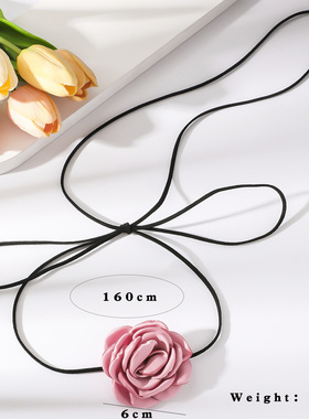 韩国花系带choker项链复古宫廷性感颈带腰饰