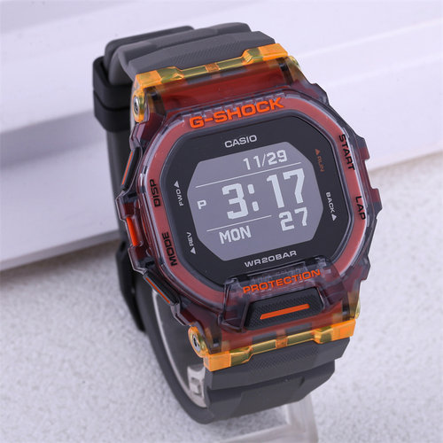 卡西欧GBD200 G-SHOCK透明方块大屏夜跑步测速蓝牙手表 GBD-200SM - 图1