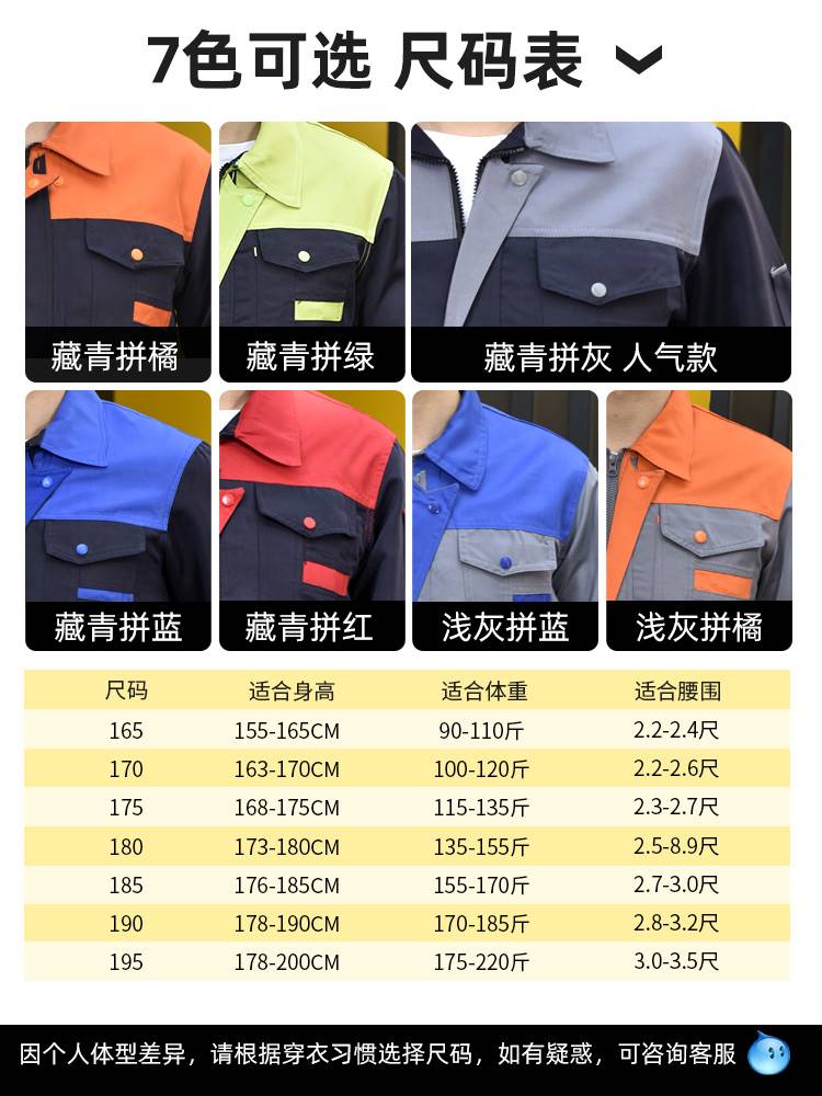 春秋冬季工作服套装男耐磨加厚定制电焊工地建筑劳保工装制服上衣-图0