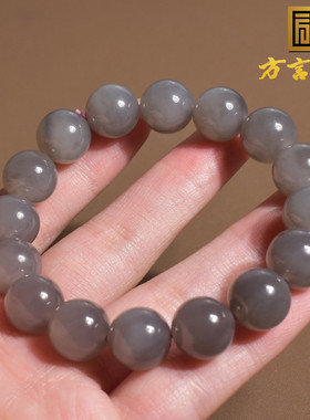 青海老坑冰烟紫细润12mm圆珠手串