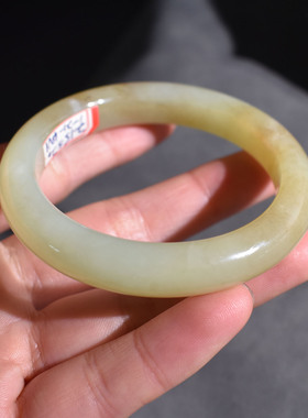 方言和田玉特惠精品新疆且末料糖白玉油润细腻内径52mm手镯子R1