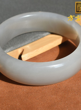 方言品牌和田玉精品温润青海料烟紫色描金内径卡58mm手镯R2