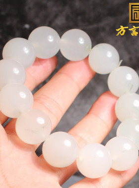 宝石光金丝玉18mm圆珠手链