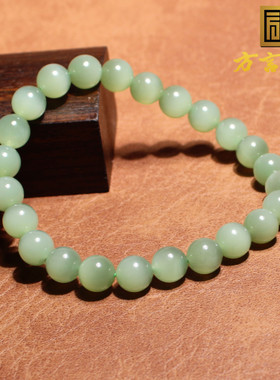 方言和田玉俄无结构碧玉粉青手串