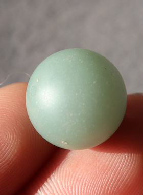 仅5颗方言和田玉精品且末料细腻蓝色调卡16mm豪华圆珠单珠配饰A8