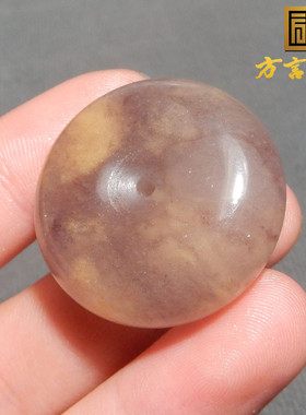 放巨漏方言和田玉爆火精品古风楼兰三色玉三彩平安扣吊坠挂件R2