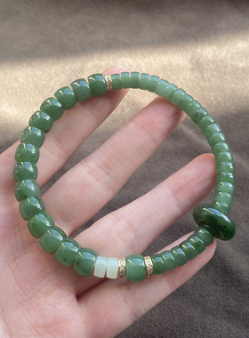 俄罗斯阳绿碧玉8mm直切精美手串