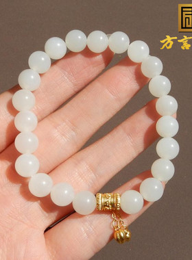 新疆且末老料细腻白玉卡8mm手串