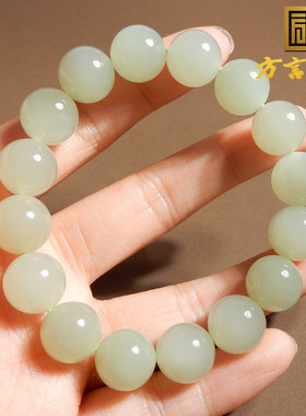 方言冰底晴水色卡12mm圆珠手串
