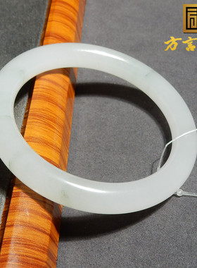 放漏方言高品新疆冰种飘花金丝玉天山翠雪翠精美卡56mm圆条手镯R5