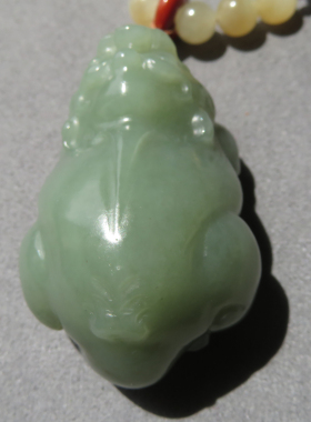 亏麻了和田玉精品新疆且末料油润细腻蓝色基调貔貅手把件w3
