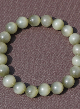 方言俄料冰底细腻碧玉鸭蛋青猫眼