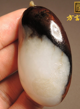 炸锅了！方言和田玉精品收藏级籽料红沁黑油皮御龙观音吊坠挂件S