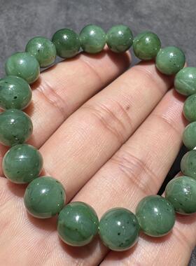 美滋滋方言和田玉老坑俄料碧玉难得一见蓝调碧玉10mm精美手串S