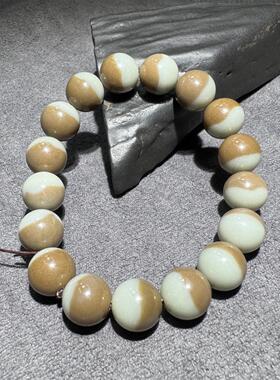 放漏方言新疆和田玉老熟且末蓝带糖特色聚宝盆油润细腻12mm手串S6