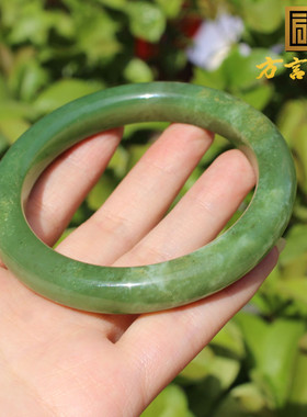 青海老坑料湖水绿带翠色58mm手镯