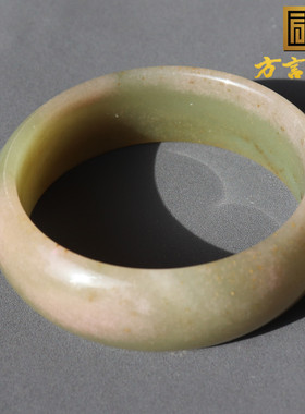 罕见孤品方言和田玉新疆且末料高脂润青黄口粉紫四色53mm优雅镯A8