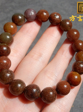 新疆带皮东陵玉10mm单圈手串手链