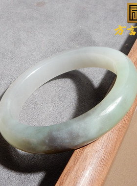 青海料烟紫带翠三色54mm正装手镯