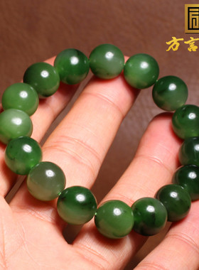 红皮菠菜绿碧玉圆珠12mm手串手链