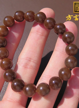 方言和田玉特色新疆细腻油润且末料红糖玉卡10mm圆珠手串手链X5