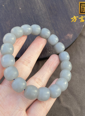 青海老坑料烟紫色12mm老型珠手链