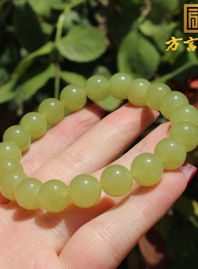 新疆且末糯细黄口料10mm圆珠手串