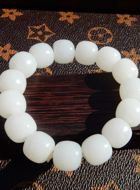 俄罗斯羊脂白玉卡14mm老型珠手串