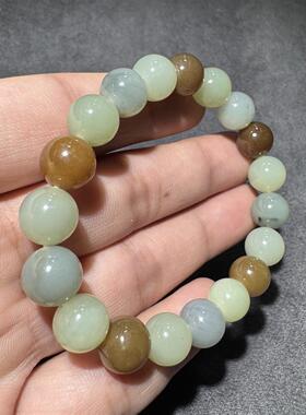 美哭了方言和田玉老熟新疆且末料难得黄口糖玉烟青多宝10mm手串S