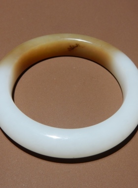 方言正品且末羊脂白玉手镯53mm
