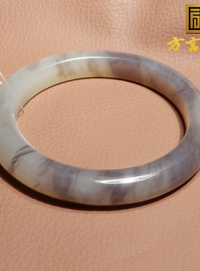 方言和田玉青海白玉烟紫双色手镯