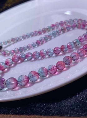 天然碧玺单圈项链西瓜玻璃体手串