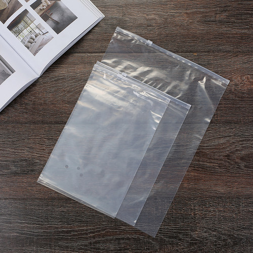服装袋子拉链袋围巾衣裤等封口包装塑料透明自封袋50只大号30*40 - 图0
