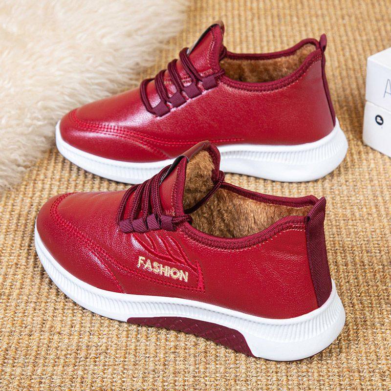 冬季老北京棉鞋女加绒保暖妈妈鞋皮面防水老人奶奶鞋棉靴加厚防滑,淘宝优惠券,粉丝福利购,淘宝优惠卷