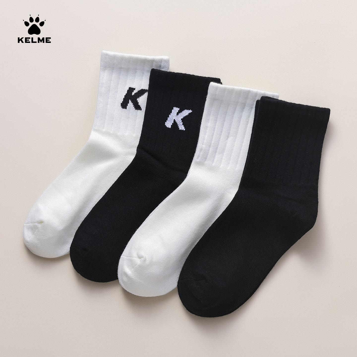 【三双装】卡尔美运动袜子男款中筒袜夏季新款透气跑步袜篮球短袜