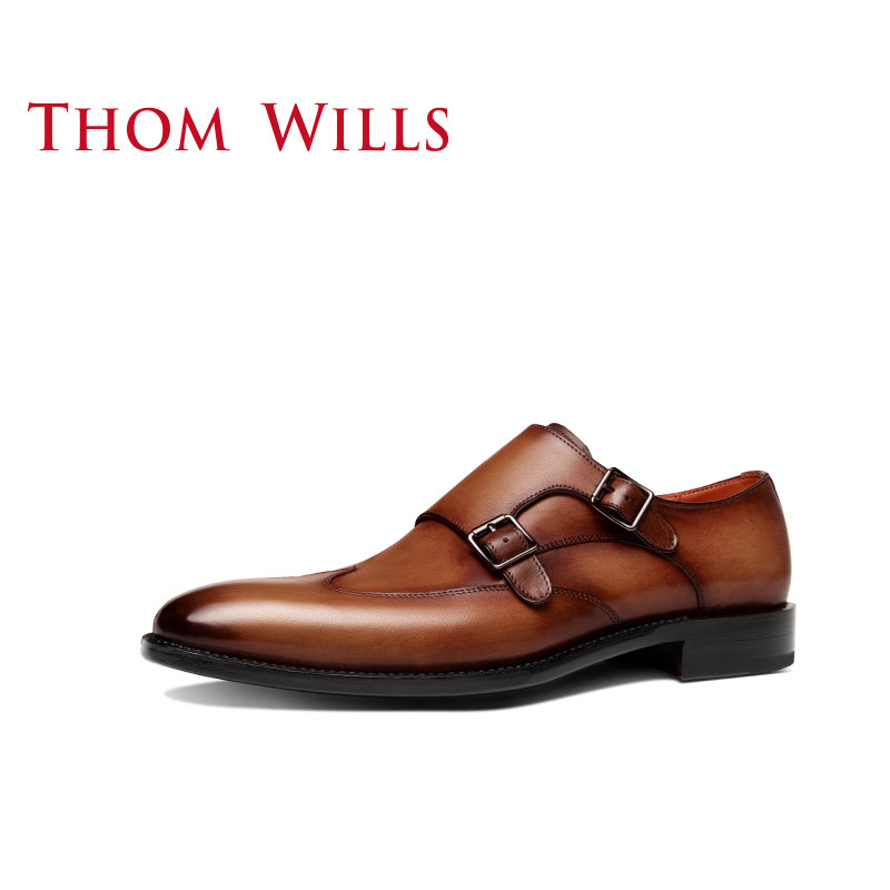 thomwills固特异手工擦色孟克男鞋 thomwills正装皮鞋