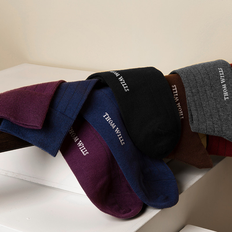 thomwills男士正装纯棉中筒男袜 thomwills短袜/打底袜/丝袜/美腿袜