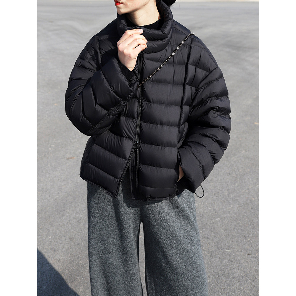 故岛排骨羽绒服女短款立领轻薄2025新款90白鸭绒小个子冬季外套女,淘宝优惠券,粉丝福利购,淘宝优惠卷