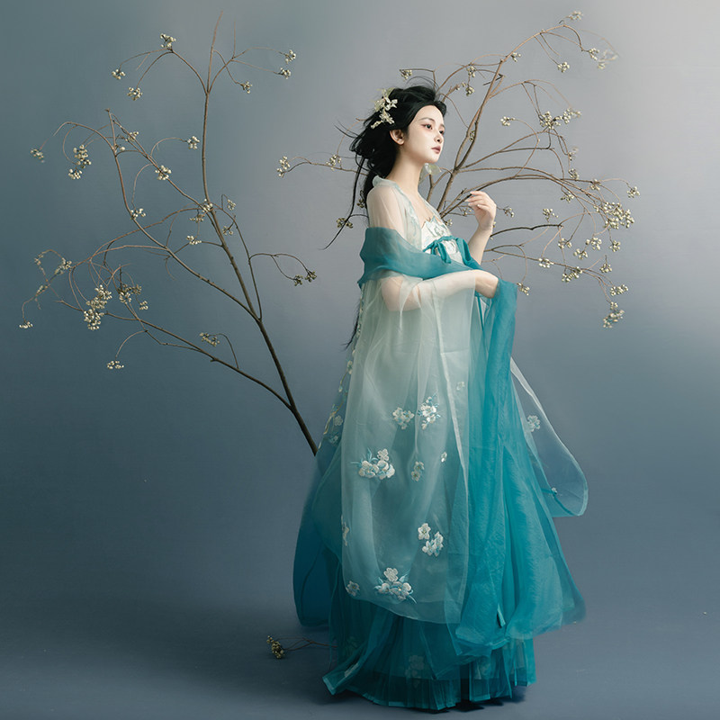 梦屿盛原创【春梨】新款汉服女重工刺绣唐制大袖衫诃子裙春夏套装,淘宝优惠券,粉丝福利购,淘宝优惠卷