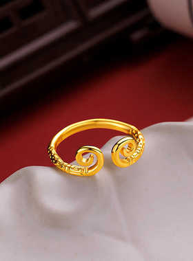 沙金紧箍咒戒指黑神话悟空传同款仿黄金色男女指环镀金活口首饰