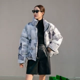 Короткий зимний удерживающий тепло бархатный пуховик, оверсайз, утиный пух