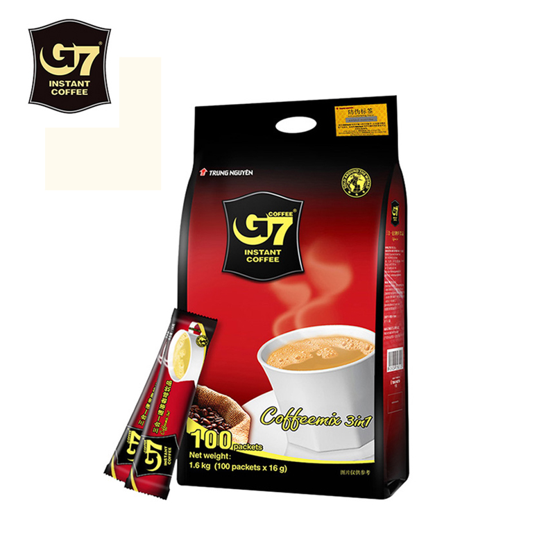 正品越南进口中原g7咖啡三合一100条1600g原味速溶咖啡官方旗舰店 - 图0