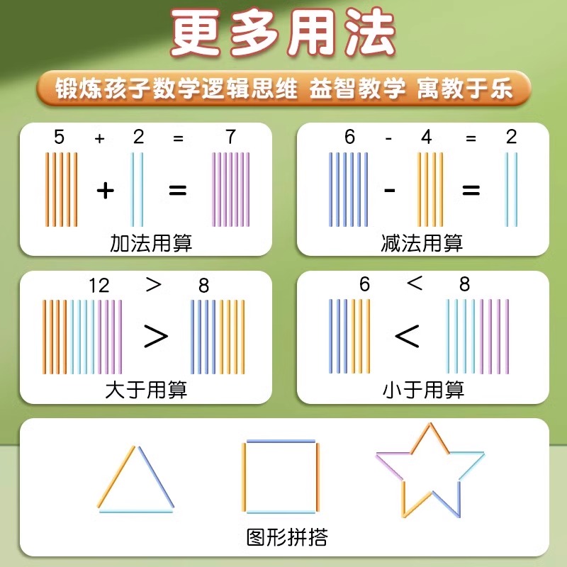 晨光儿童数学小棒计数器小学生一二年级加减法数数棒算数教具神器 - 图3